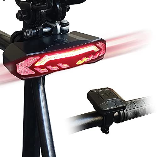 Luz Trasera para Bicicleta Inteligente 5 en 1 Recargable USB – Intermitentes, Luz de Freno Automática, Timbre Eléctrico, Alarma Antirrobo – Máxima Seguridad y Visibilidad para Ciclistas Nocturnos