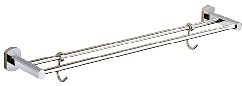 Hand Towel Holder,Bathroom Towel Holder, 2-Tier Bath Towel Rack All Copper Towel Rail with Hooks Wall Mounted Towel Holder Towel Bar Rail for Kitchen Bathroom(Chrome,30cm-100cm)(SZ:70cm) ( Color : Mul
