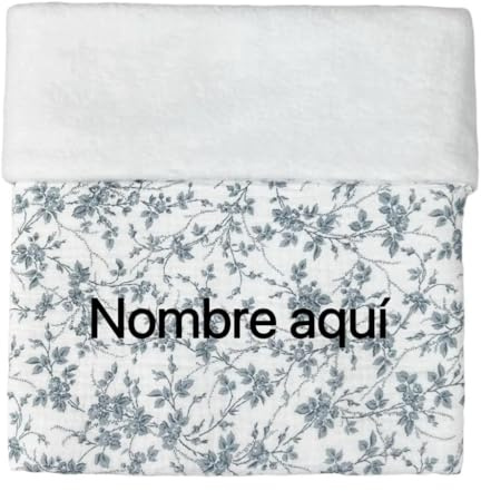 CARREDANA Manta de bebé-Arrullo para bebé Personalizada .Regalo recién Nacido. Mantas Infantiles para los más pequeños de la casa. Multiusos. (Ramas Azules)