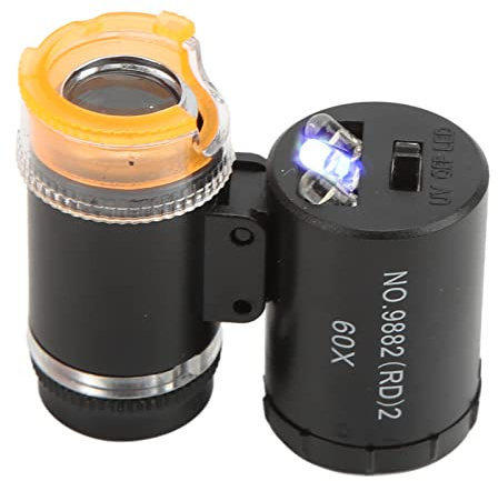 Mini Microscope avec Fonction de Détection d'argent, Portable, Imagerie Plus Claire, Large Plage d'irradiation, Accessoires Professionnels (9882(RD) 2 Noir)