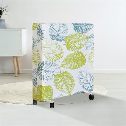 Highdi Fabric Radiator Dust Cover, Elastic Fabric Radiator Cover Heater Accessories for Space Heater, Easy to Install Radiator Cover for Various Sizes (Veined Leaf,45-59cm)