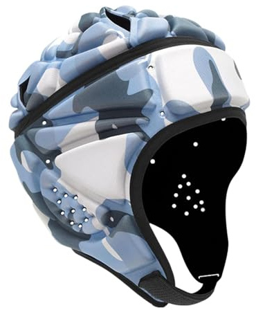 JISADER Casco da Rugby Copricapo Morbido Equipaggiamento Protettivo Cappuccio Protettivo Caschetto da Rugby per Sport Che Giocano a Calcio Lanciatore di, Blu