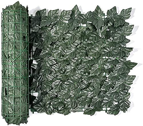 Clôture d'intimité de jardin - Treillage rétractable avec motif feuille de vigne - Panneaux de haie en bois pour décoration de jardin - Vert foncé - 0,5 x 1 m - Solution de clôture extérieure