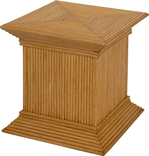Korb-Outlet Colonne à fleurs, support pour plantes XL en rotin véritable, 50 x 50 x 50 cm, miel
