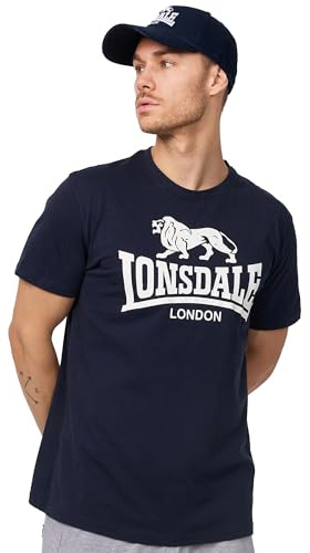 Lonsdale Maglietta da Uomo con Logo, Blu Mare, XXXL