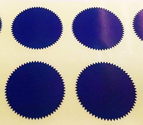 Audioprint Ltd. Pack of 500-41mm Starburst Notary/Legal/Certificate Seals - Colour Code Stickers/Sticky Labels - Choose Your Colour/s (Dark Blue)