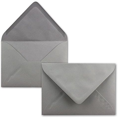 50 Brief-Umschläge - Graphit/Dunkel-Grau - DIN C6-114 x 162 mm - Kuverts mit Nassklebung ohne Fenster für Gruß-Karten & Einladungen - FarbenFroh by GUSTAV NEUSER