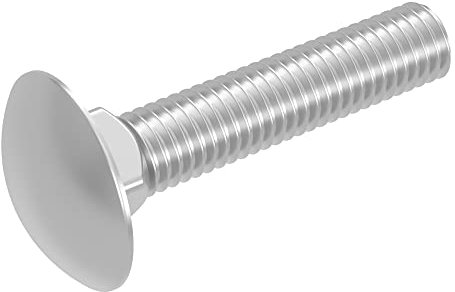 SECCARO Schlossschraube M8 x 40 mm, Edelstahl V2A VA A2, DIN 603 / ISO 8677, Flachrundkopf mit Vierkantansatz, Vollgewinde, 20 Stück