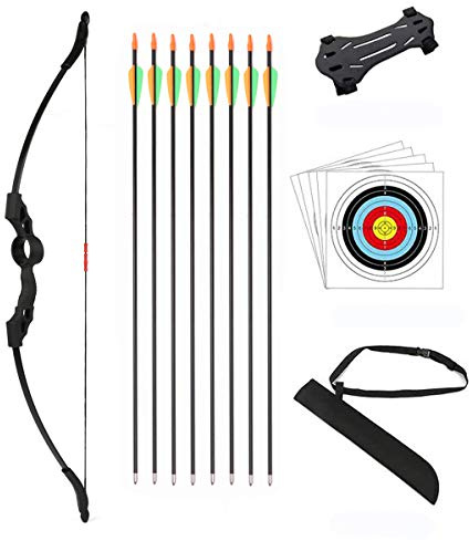 Outdoor Youth Recurve Bow and Arrow Set with Quiver Children Junior Archery Beginner Longbow Training for Teen Teams Game Gift