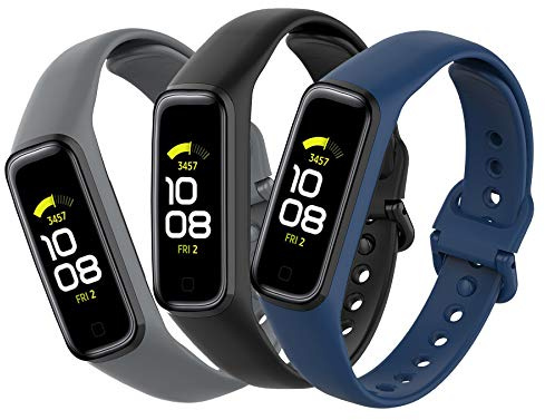 MIJOBS [3 Piezas Compatible para Samsung Galaxy Fit 2 Correas, Correas Samsung Galaxy Fit 2 Reemplazo Pulsera Impermeable Transpirable Resistente al Sudor Silicona Pulsera Correa (No Host)