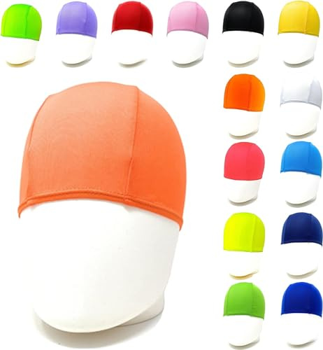 50 Cuffie Nuoto Professionali in Poliestere “SLIM FIT” - SCONTI QUANTITÁ - Cuffia Piscina Poliestere Unisex ad EFFETTO FASCIANTE. Quantità Confezioni da 50-100-500-1000 PZ. (ARANCIONE, Quantità 50 pz)