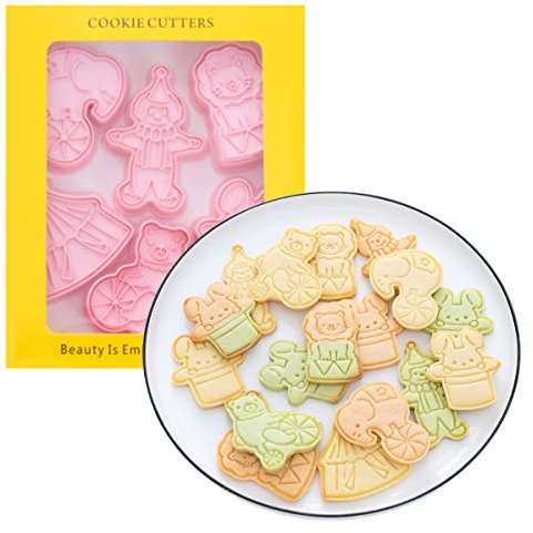Cute Circus Cookie Cutters,Biscuit Clown Cookie Stamps Set (Circus)