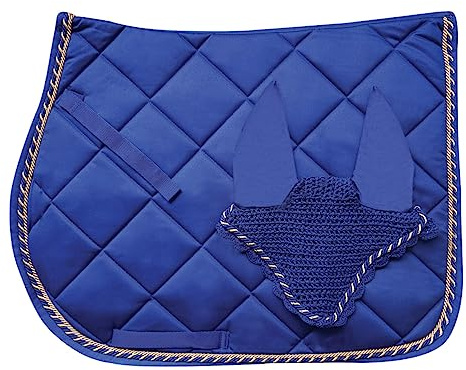 Horses Sottosella + Cuffia Regent Royal Blu Pony, Stile e Comfort per Il Tuo Cavallo da Tosoni Selleria