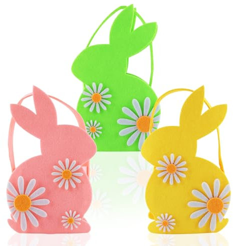 ZoneYan 3 Pezzi Cestini Pasquali, Decorazioni Pasquali, Pasqua Decorazioni, Decorazioni Pasqua, Uova di Pasqua Decorative, Addobbi Pasquali, Cestini Pasquali