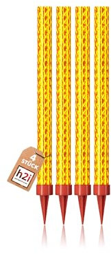 h2i Eissterne | 4 Stück | 90 Sek. Brenndauer | Eisfontäne, Sprühkerze, Wunderkerze - Highlight für Events, Party, Hochzeit, Geburtstag | Tischfeuerwerk & Deko für Flaschen & Torten | Kat F1