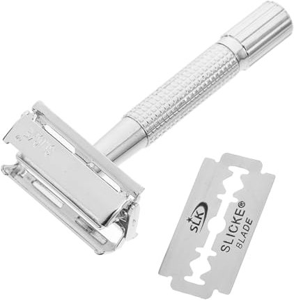 HONMEET Retro Manuelle Rasierklinge Aus Edelstahl Sicherheitsrasierer Mit Doppelseitigem Abnehmbarem Klingenkopf Komfortabler Griff Hautschonend Für Herren-bartpflege Und Sanfte Rasur