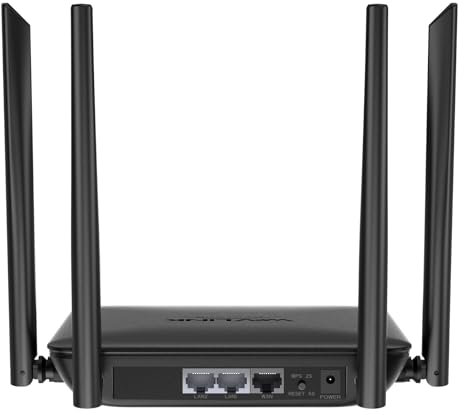 Wavlink AC1200 Wireless Dual Band Router(2.4GHz+5GHz), Gigabit WiFi Router for Home & Gaming, 1 x10/100/1000Mbps WAN Port, 4 x10/100Mbps LAN Port, Support Single MIMO Beamforming, Long Range Coverag