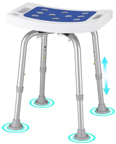 Silla de ducha para adultos mayores con discapacidad o bariátricos Seniros con brazos y respaldo, asiento de banco para ducha interior y bañera, taburete ajustable resistente de 400 libras