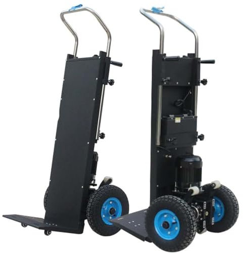 Carretilla eléctrica de mano para subir y bajar escaleras, motor de 1200 W para subir y bajar escaleras sin esfuerzo, capacidad de carga resistente de 400 kg, ideal para mover carga pesada en
