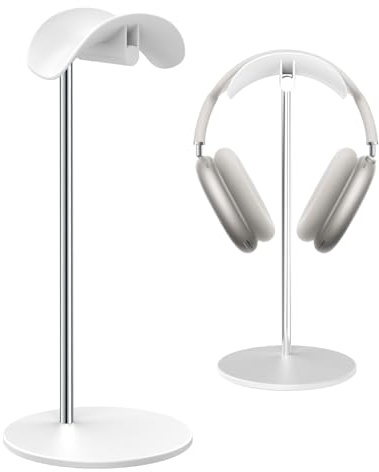 SHUOSUO Supporto per Cuffie, Porta per cuffie da tavolo con base in alluminio, compatibile con AirPods Max, Beats, Bose, B&O, Sony, Sennheiser, Gaming (Bianco)
