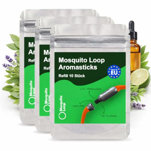 Mosquito Loop Mückenarmband Refiller 3er Pack Aromasticks 10 Stk. Aluminiumflachbeutel