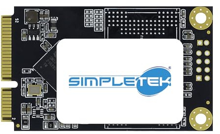 SIMPLETEK - Intern M.2 mSATA 52pin 1TB (1 000 GB) SSD | 6 Gbps 3D NAND | För bärbara datorer, mini-PC och allt-i-ett-system