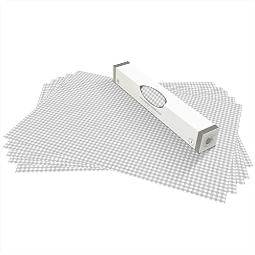 The Master Herbalist UNSCENTED & WIPE CLEAN Drawer Liners in a SOFT GREY GINGHAM Design - Perfect for Kitchen Drawers, Shelves, Cupboards & Cabinets