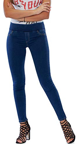 Lima - Jeggings Vita Alta, Jeans da Donna Skinny Elasticizzati. Massima comodità, Relax e Stile - Made in Italy (L, Medio)