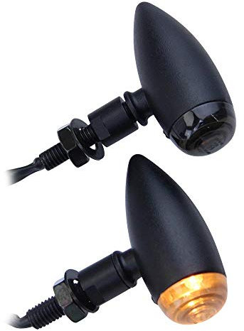 Halogen Blinker Sniper schwarz Motorrad kompatibel mit Harley Old School Bobber Chopper Cafe Racer