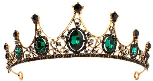 Benaton Kristallkrone Tiara, Grüne Kristallkrone Tiara, Vintage Grün Tiara Und Krone, Königin Krone Vintage Strass Stirnband, Grüne Haarschmuck Hochzeit Krone Geburtstag, Für Geburtstagsgeschenk