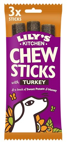 Lily's Kitchen Chew Sticks with Turkey - Grain Free Natural Dental Dog Treats (10 Packs of 3 Chews)