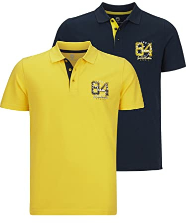 Jan Vanderstorm Herren Doppelpack Poloshirt Glenn gelb, L - 52/54