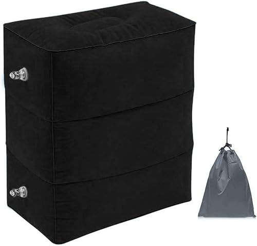 Aufblasbares Fußstützen kissen für Reisen, Yuandream Reise Fußstütze Kissen höhenverstellbar Flugzeug-Reisekissen, Auto & Flugzeug-Kissen für Zug, Busse, Zuhause, Büro und jede Reise