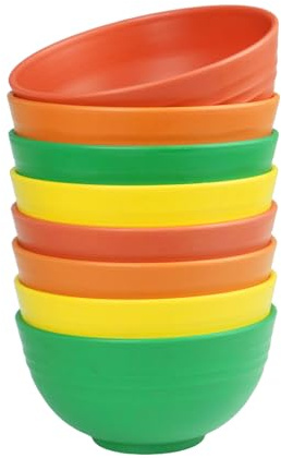 greenandlife Ciotola per cereali, prima colazione, Ciotola per minestra, Infrangibile e leggero, Ciotola di plastica riso, insalate, pasta (confezione da 8)