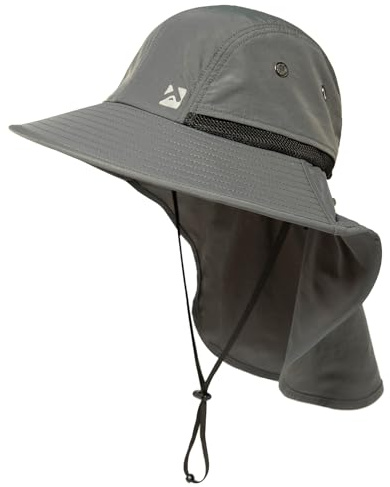 Chapeau de soleil surdimensionné XL XXL pour homme avec rabat pour grande tête, imperméable, UPF50+, chapeau à large bord pour la pêche, le safari, la randonnée, L/XL