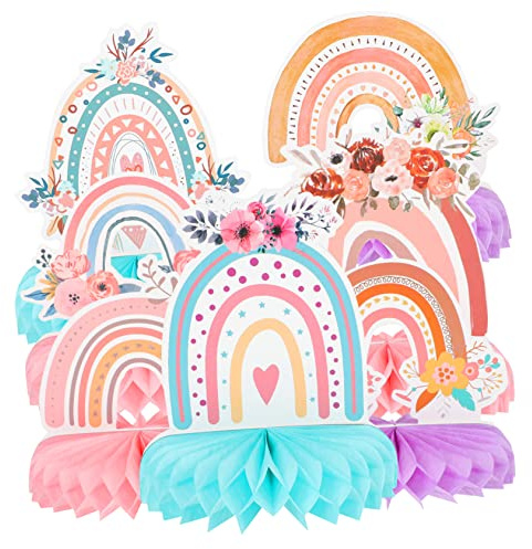 OFFSCH 7 Pz Tavolo a sfera a nido d'ape forniture per feste decorazione dell'ufficio arredamento ornamento ornamenti a nido d'ape arcobaleno decorazione a nido d'ape di carta scrivania