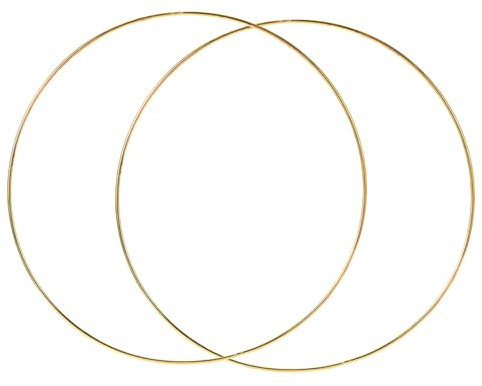 Harilla 2x cornice per ghirlande a cerchio in metallo, cerchio in filo metallico grande, anelli a cerchio artigianali per acchiappasogni fai-da-te, 4 mm x 40 cm