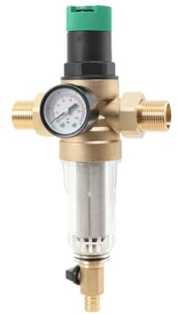 Cozyel Druckminderer Wasser 1 Zoll mit Manometer Wasser und Rückspülfilter 3/4 Zoll DN20 Druckminderer Wasserdruckminderer Messing Druckregler Wasser Einstellbare Druckminderer für Trinkwasser