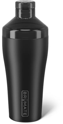 BrüMate Cocktail Shaker 22oz Insulated Stainless Steel Shaker - 100% Leakproof - No Condensation (Matte Black)