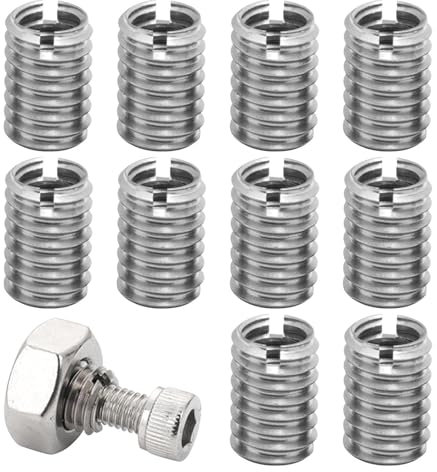 Adaptador de Rosca M10 a M8, Manguito de Reparación, 10 Unidades - Inserto de Tuerca Reductor para Tornillo y Casquillo Roscado