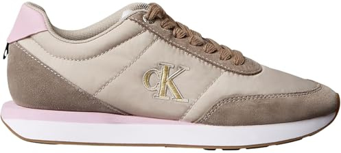 Calvin Klein Donna Sneakers Running Retro Lace Up Profilo Basso, Multicolore (Chateau/Taupe/Fragrant Lilac), 38