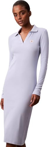 Calvin Klein LS Woven Label Johnny Collar Mid Lv047e202g Vestidos Mujer