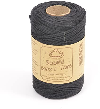 EVERLASTO Bobinas de Cordel sólido de 100 m para panaderos, Algodón, Negro, 2 mm