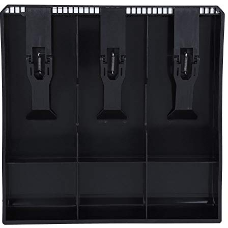 Cash Drawer Register Insert Tray Replacement Plastic 3 Bills 3 Coins Money Storage Safe Box Cash Tray Organizer (Black)