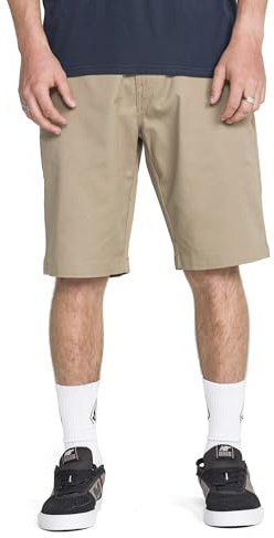 Volcom Men's Vmonty Stretch 22 Chino Shorts – Casual Everyday Wear, Relaxed Fit, Khaki, 33