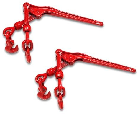 DC Cargo Mall 2 Lever Binders 3/8 Inch - 1/2 Inch | Tie Downs for Grade 70 Transport Chain 3/8 Inch | 9,200 Working Load Limit | Lever Chain Binders