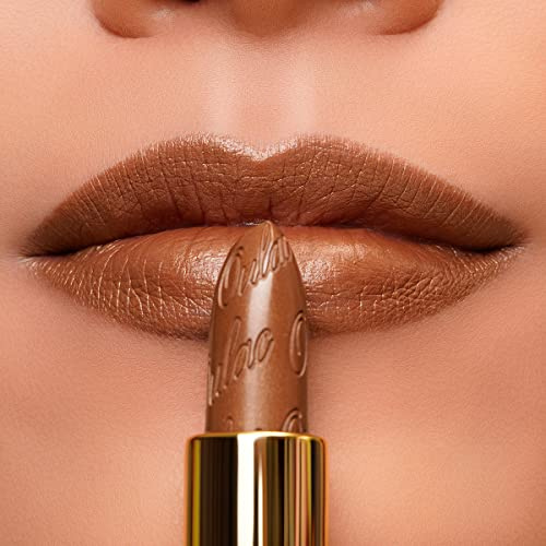 OULAC Pintalabios Marrón Brillo Metálico, Brillo 3D de Larga Duración, Barras de Labios de Alta Pigmentación y Cobertura Total, Fórmula Cremosa e Hidratante, Vegan, 4.3 g, (08) Hawaii Summer
