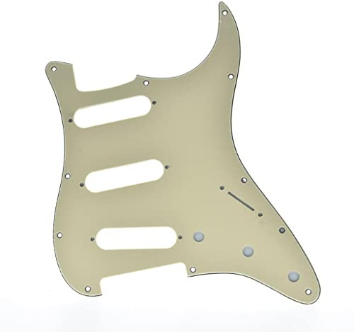 KAISH 11 Loch ST/Strat Style Pickguard SSS Pickguard für Stratocaster/Strat Made in USA/Mexiko Aged White 3-lagig