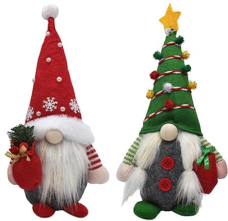 2 Stück Weihnachten Deko Wichtel Weihnachtszwerg, Handgemachte Plüsch Weihnachtswichtel Figuren Weihnachtsdeko, Weihnachten Puppe Süße Zwerg Figuren Geschenk Für Weihnachten Dekoration (Stil D)