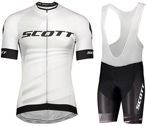Fenovel Abbigliamento Completo Ciclismo Uomo Tuta MTB da Corsa Maglia Bici Estivo Pro + Salopette con Gel 19D